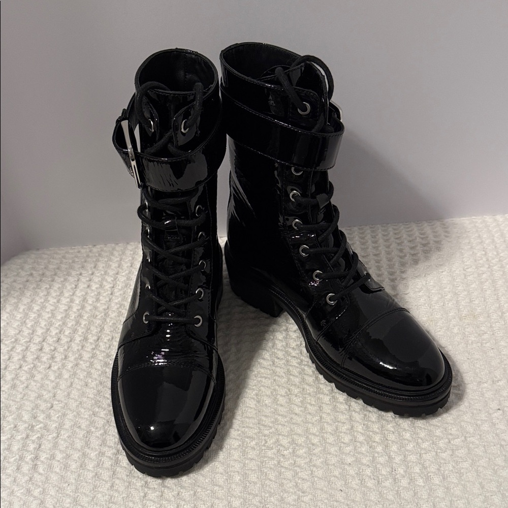 PAIGE Black Combat & Moto Boots